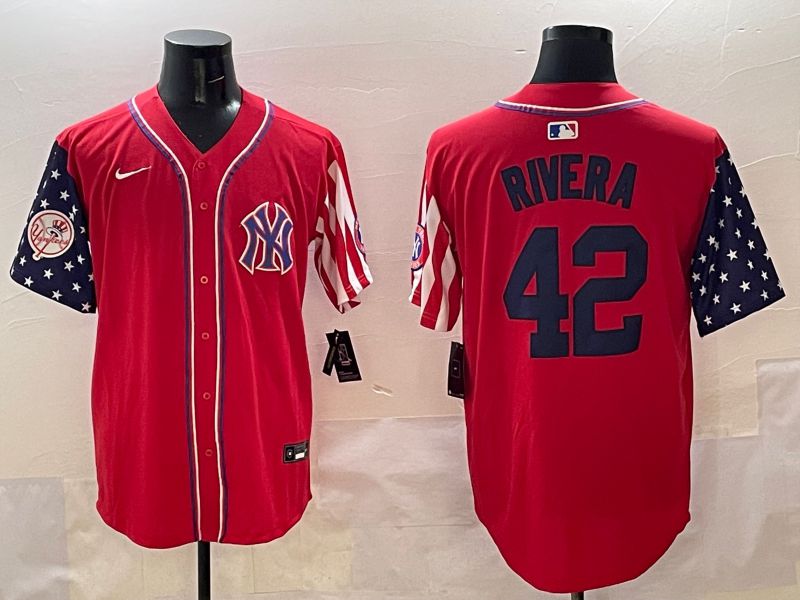 Men New York Yankees #42 Rivera Red a generation of national flags Jointly Name 2025 Nike MLB Jersey style 5->new york yankees->MLB Jersey